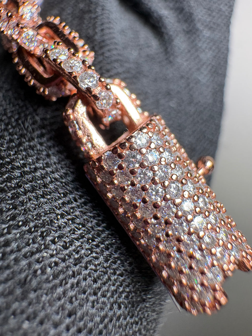 “Cuban Link Bracelet” Moissanite S925 +Rose Gold Plating