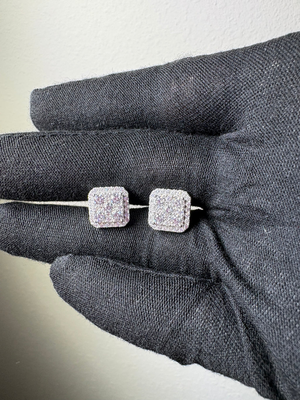 “Square Cluster Earrings” Moissanite S925