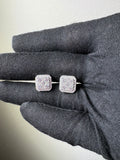 “Square Cluster Earrings” Moissanite S925
