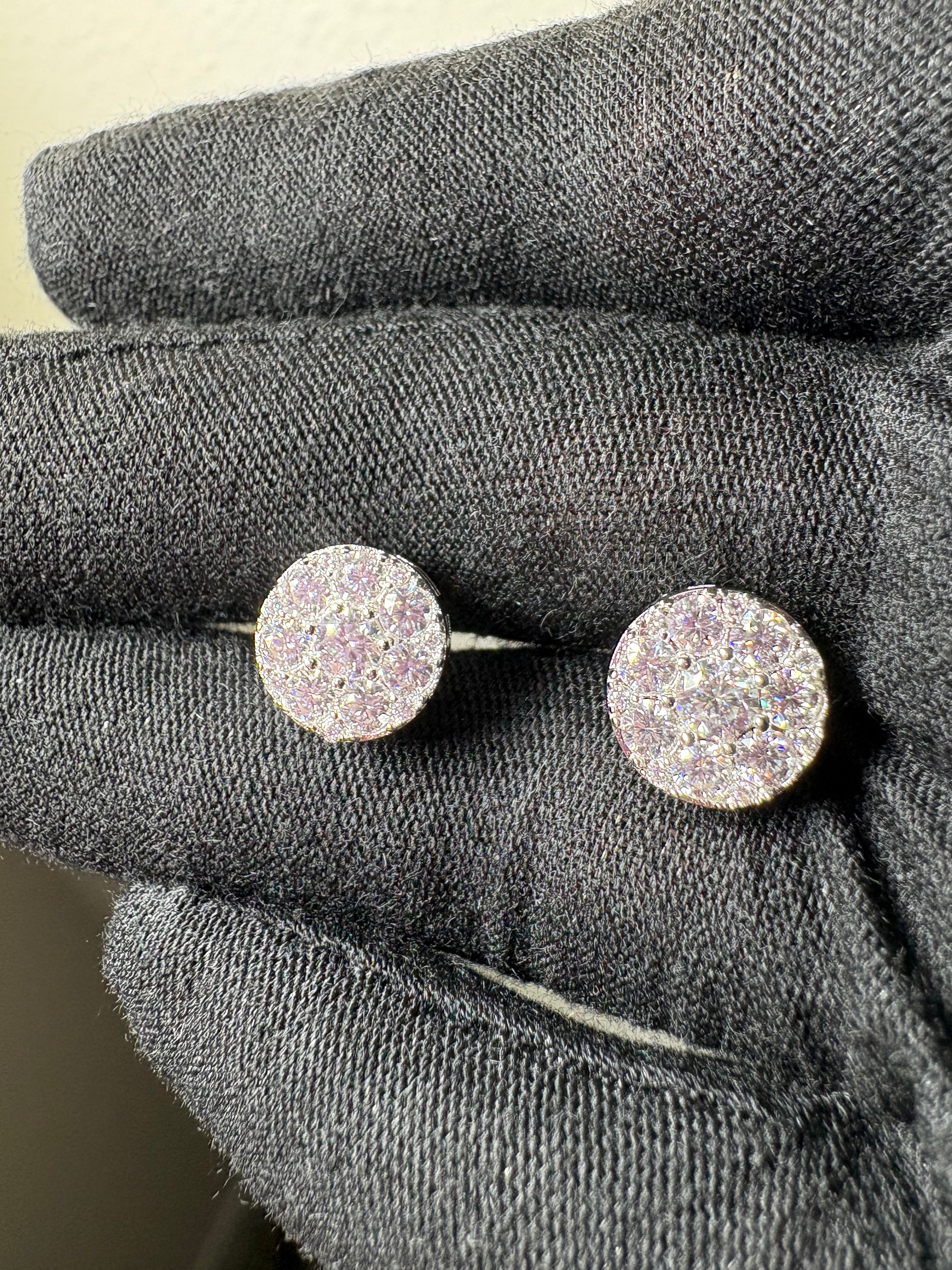 “Round Cluster Earrings” Moissanite S925