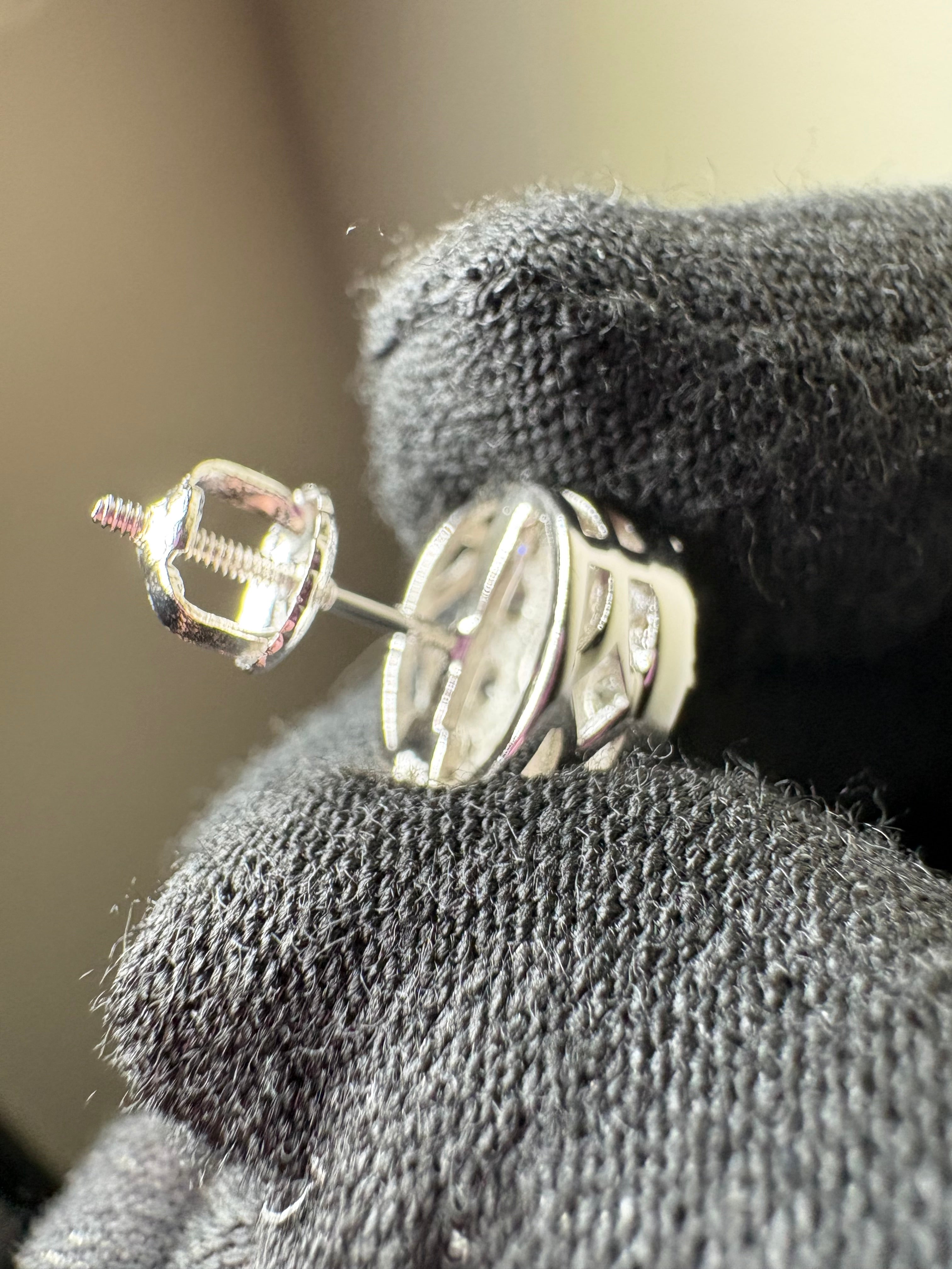 “Round Cluster Earrings” Moissanite S925