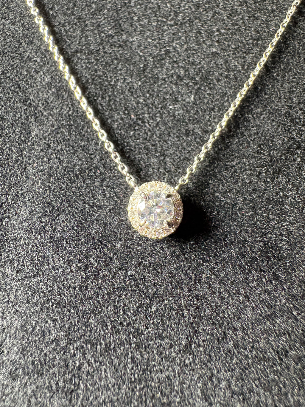 “Stud Necklace” Moissanite S925
