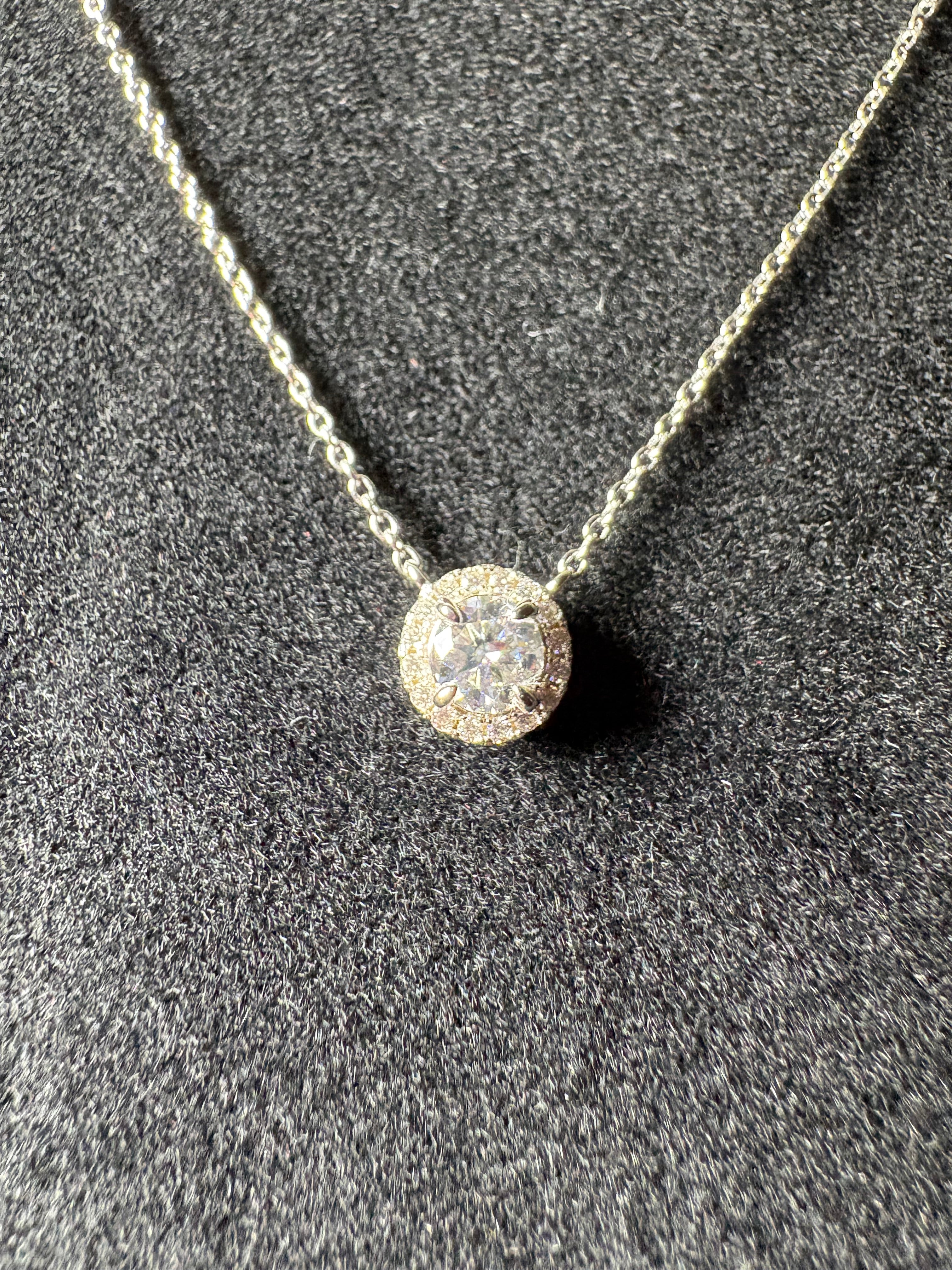 “Stud Necklace” Moissanite S925