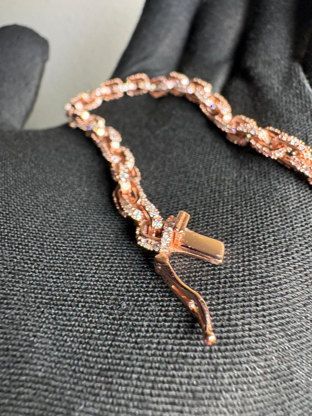 “Cuban Link Bracelet” Moissanite S925 +Rose Gold Plating