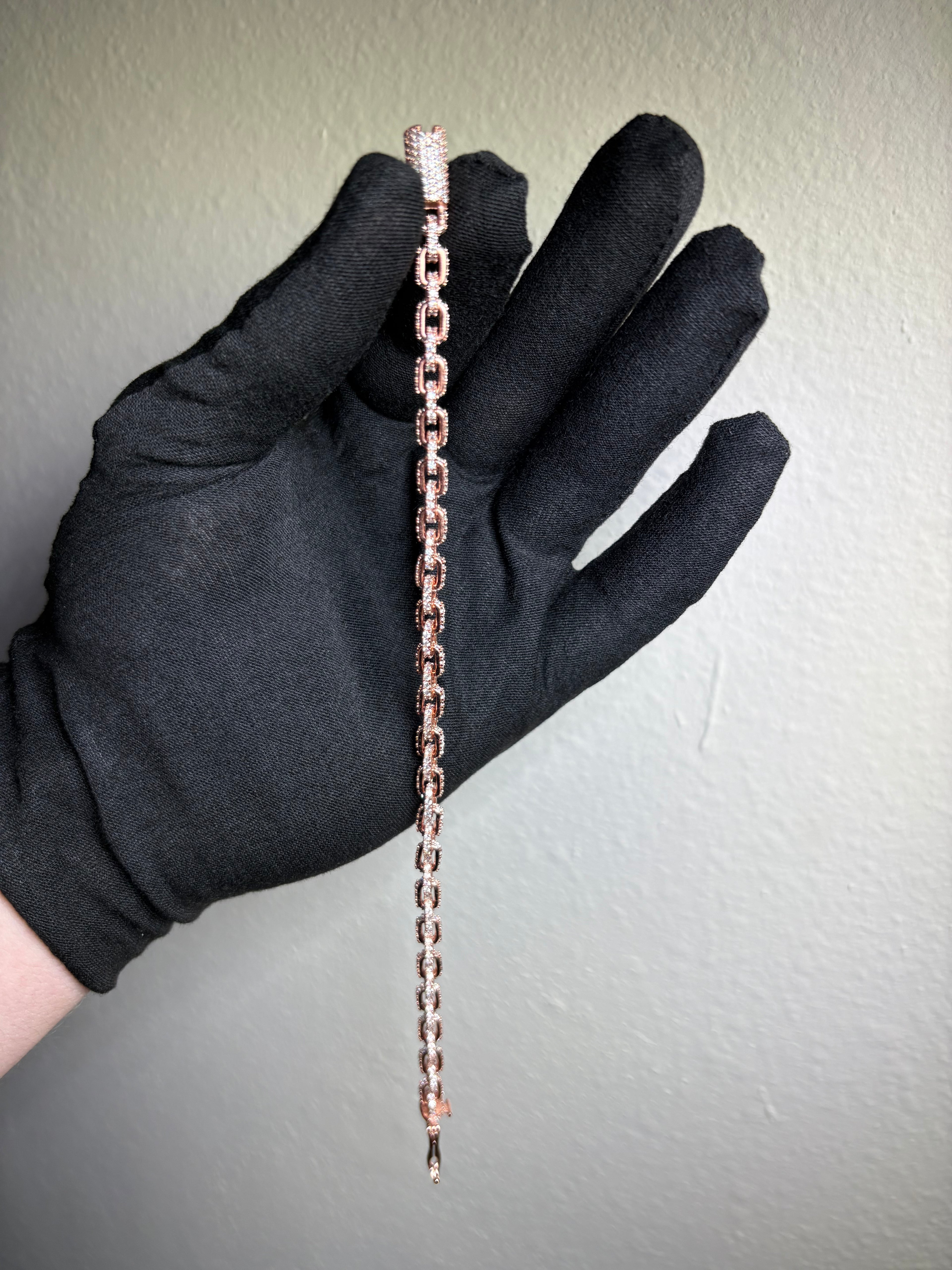 “Cuban Link Bracelet” Moissanite S925 +Rose Gold Plating