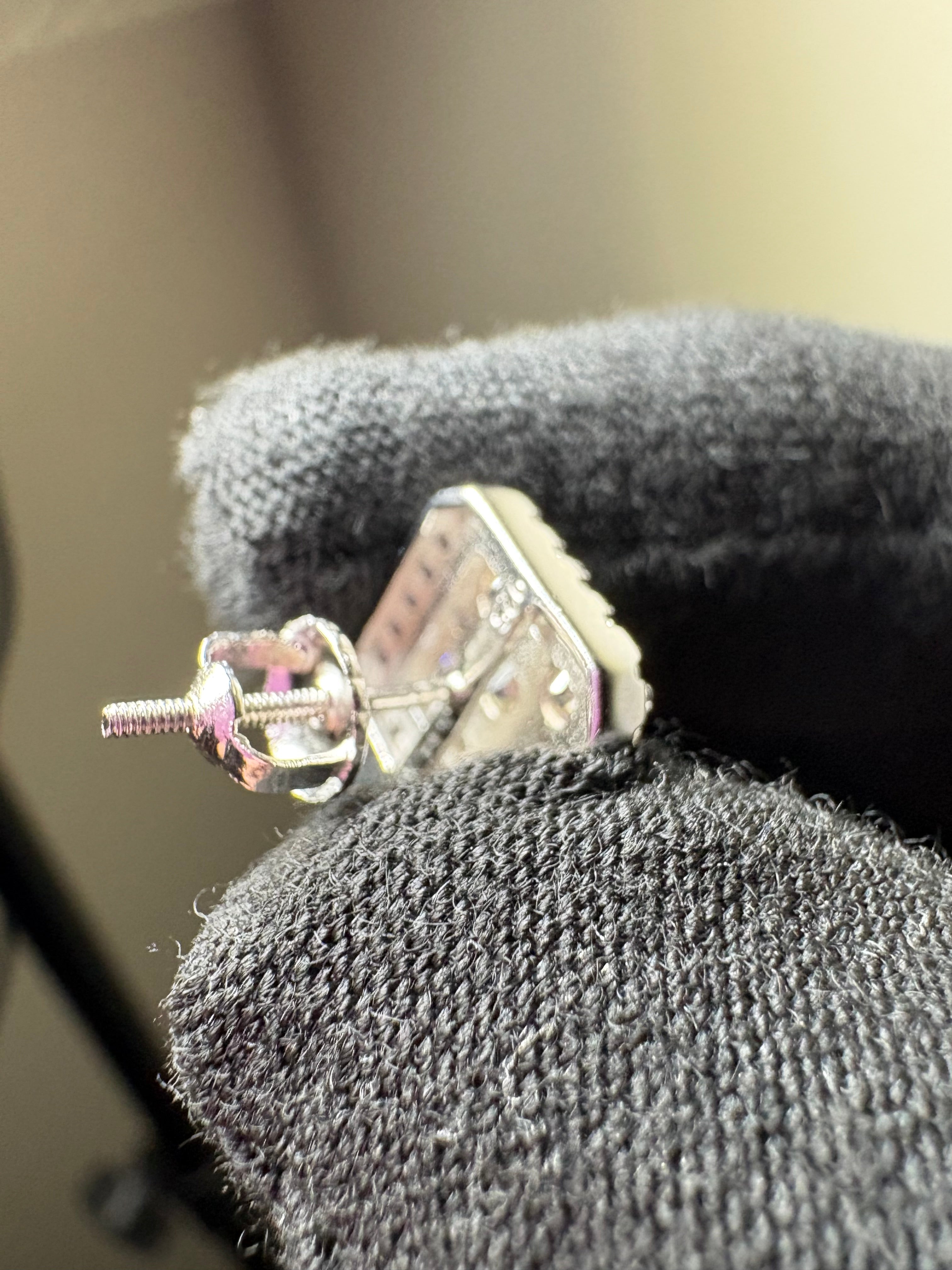 “Square Cluster Earrings” Moissanite S925